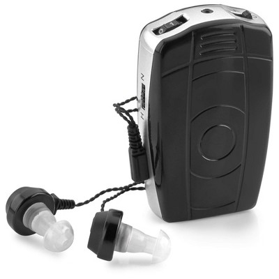 MEDca Digital Personal Sound Amplifier with Single and Double Ear Headphone for Adult, Black