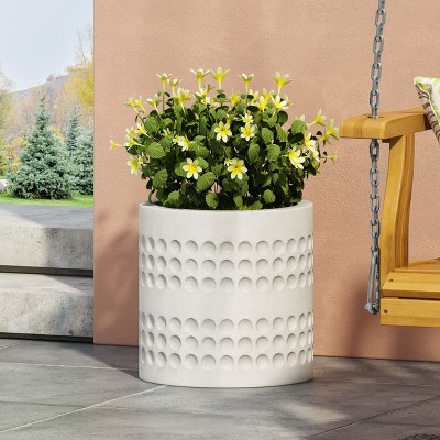 Christopher Knight Home Morelos Outdoor Round Lightweight Concrete Planter