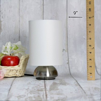 Creekwood Home 9" Chic Elongated Shade Mini Touch Lamp Brushed Nickel with Shade