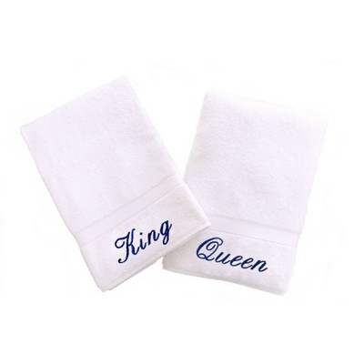 Linum Home Textiles 100% Turkish Cotton "King" and "Queen" 2PC Hand Towel Set