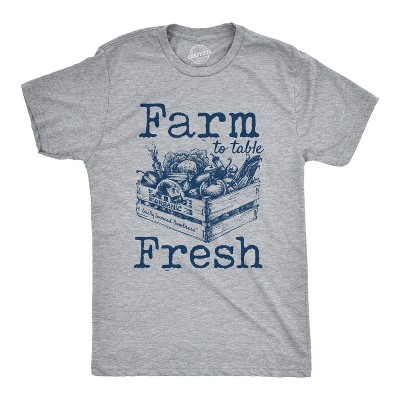 Mens Farm to Table Fresh T Shirt Cute Vegetables Farmers Market Tee - Crazy Dog Men's T Shirt For Foodies