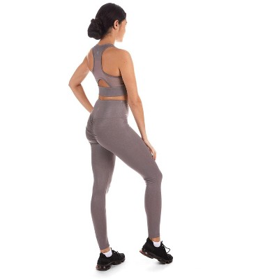 Memoi Women's High-Waist Metallic Print Scrunch Butt Performance Leggings