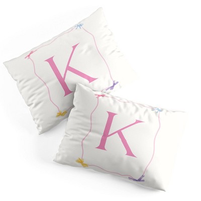 Deny Designs Standard April Lane Art Simple Bow Monogram Microfiber Printed Pillow Sham