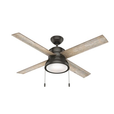 Hunter Fans 52" Loki Lighted Ceiling Fan Noble Bronze Finish with Integrated LED and Pull Chain Control