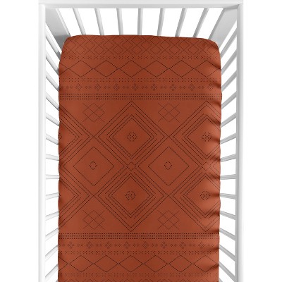 Sweet Jojo Designs Gender Neutral Baby Fitted Crib Sheet Boho Dot Orange and Black