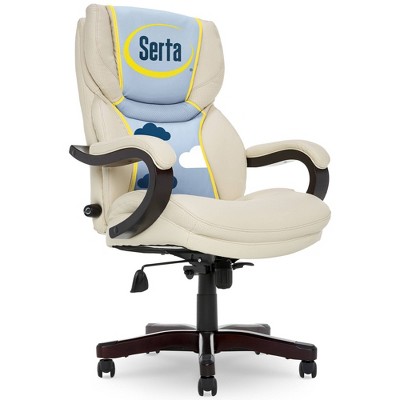 Big and Tall Executive Office Chair with Upgraded Wood Accents - Serta