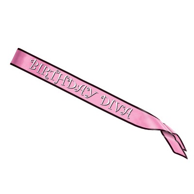 Beistle Birthday Diva Satin Sash, 33" x 4", (2/Pkg) Multicolored