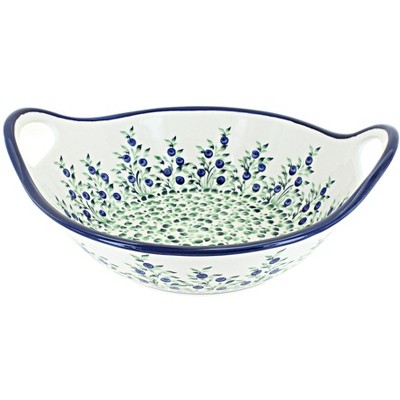 Blue Rose Polish Pottery 1814 Zaklady Medium Bowl with Handles