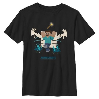 Boys Minecraft Steve Torch Escape T Shirt
