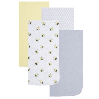 EVERYDAY KIDS 4-Pack Flannel Receiving Blankets – Soft Swaddle Set for Newborns with Bumble Bee and Honeycomb Designs