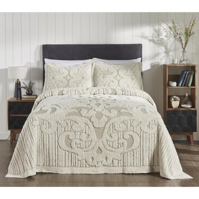 Set of 2 Twin Serenity Collection 100% Cotton Tufted Unique Luxurious Bedspread Set Beige - Better Trends