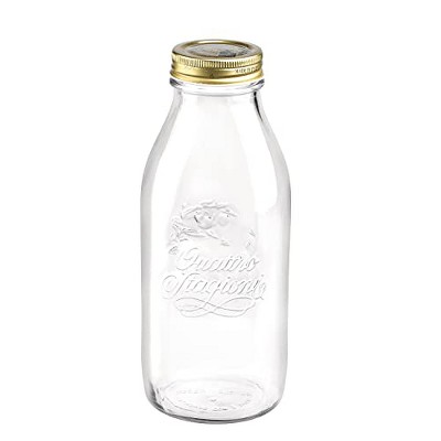 Bormioli Rocco Quattro Stagioni Preserving 1L Round Clear Glass Jug, Transparent