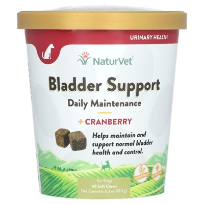 NaturVet Bladder Support Daily Maintenance + Cranberry, For Dogs, 60 Soft Chews, 6.3 oz (180 g)