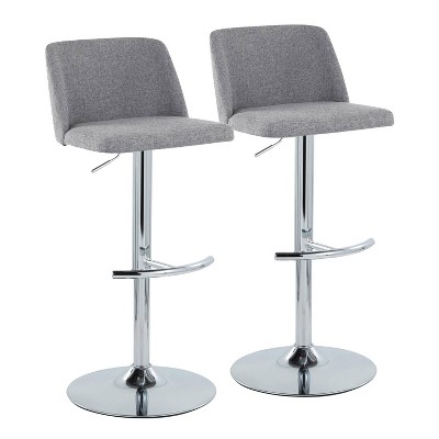 LumiSource Set of 2 Toriano Adjustable Swivel Barstools