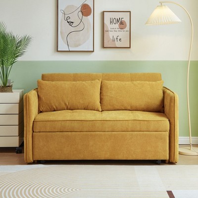 NicBex Convertible Sleeper Chair,Modern Pull-out Sofa Bed with Backrest,Comfortable Couches for Living Room,Black/Beige/Yellow/Ivory