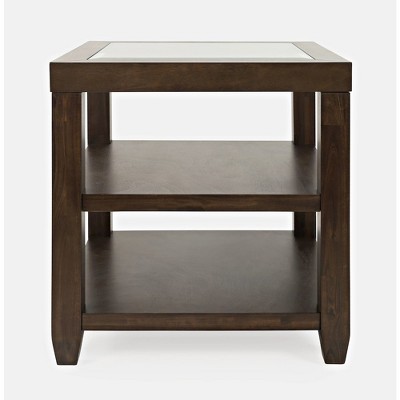 Jofran,Urban Icon Contemporary Glass Inlay End Table with Storage