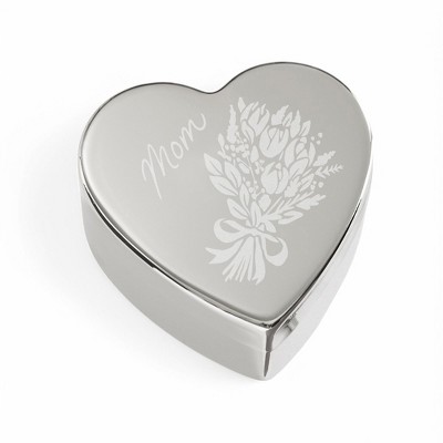 Personalization Mall Bouquet Silver Heart Keepsake Box