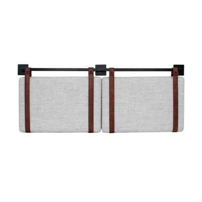Full/Queen Harlow Kids' Headboard Vintage Brown - Nathan James: Wall Mounted MDF Upholstered Frame