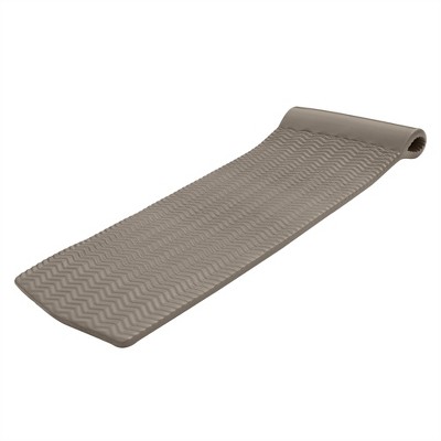 TRC Recreation Serenity 1.5" Thick Vinyl Coated Foam Pool Lounger Swim Float Mat with Roll Pillow for Head and Neck Support