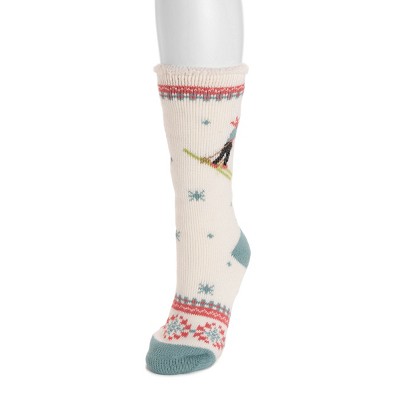 MUK LUKS Women's Heat Retainer Sock, Pink, OS (6 - 11)