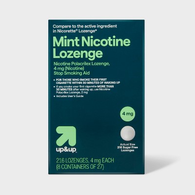 Nicotine 4mg Lozenge Stop Smoking Aid - Mint - up&up™