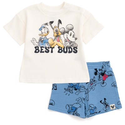 Disney Waffle Knit T-Shirt and Shorts Outfit Set Toddler