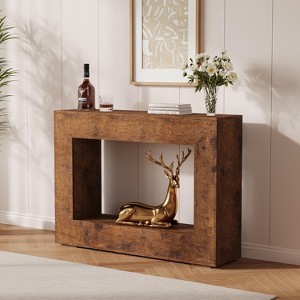 47" Farmhouse Console Table - Minimalist Vintage Entryway Table, Storage Rustic Sofa Table with Open Shelves - 1 of 4