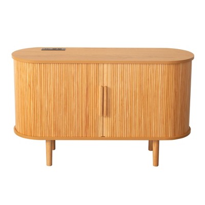 VANIRROR 47.2''x 21'' Storage Accent Cabinet, Fluted Sideboard Buffet Cabinet with Storage, Console Table with Sliding Doors for Living Room, Kitchen