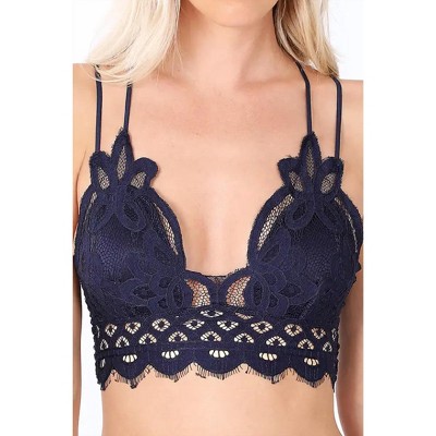 Women's Crochet Lace Bralette With Bra Pads - ANEMONE
