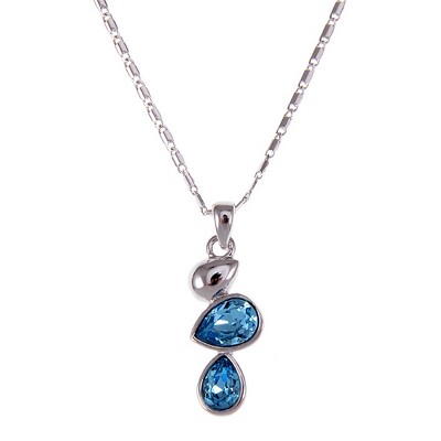 Anna-Kaci Aquamarine Sky Blue Water Crystal Bridesmaid March Birthstone Necklace