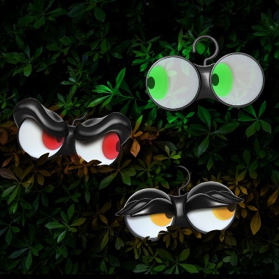 Joyfy 3 Packs Halloween Outdoor Decorations Flashing Peeping Eyes Lights with Timer for Halloween Party Outdoor Indoor Yard Lawn Garden Decoration