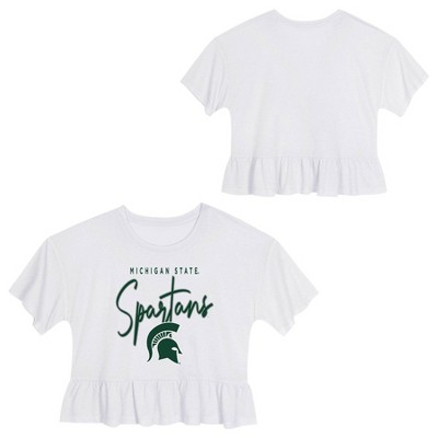 NCAA Michigan St. Spartans Girls' Ruffle T-Shirt