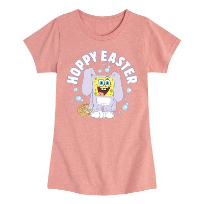 Girls' - SpongeBob Squarepants - Hoppy Easter Fitted Short Sleeve Graphic T-Shirt