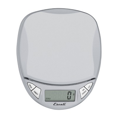 Escali Pico Digital Scale: Silver Kitchen Food Scale with Backlit Display, 11 lb Capacity, Battery Included