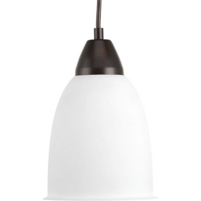 Progress Lighting, Simple Collection, 1-Light Pendant, Brushed Nickel, Frosted Acrylic Shade