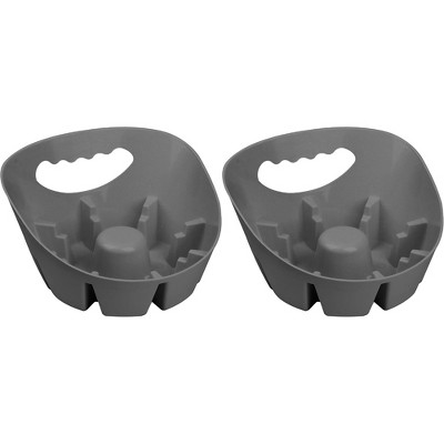 Maplefield Plunger Tray - Universal Tray Made for Toilet and Sink Plungers - Catch Drips - Easy to Clean - Grey - Pack of 2
