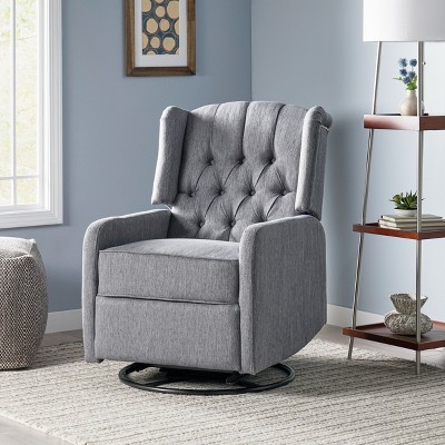 KWPZQEB Recliner Chair, Swivel Rocker Chair with Adjustable Backrest, Mid-Century Upholstered Rocking Recliner, Manual Chair for Living Room