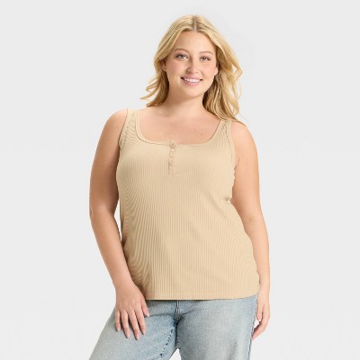 Women's Slim Fit Ribbed Tank Top - Ava & Viv™