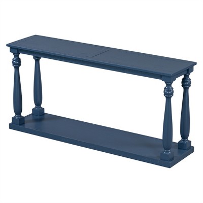 COWLOWN Wood Console Table with 4 Vase Legs & Shelf for Entryway, Hallway Sofa Table