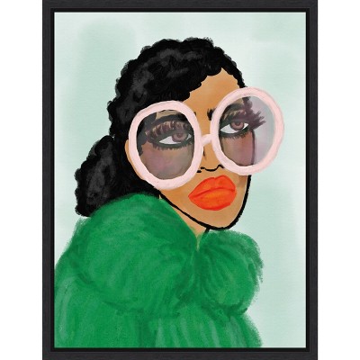Amanti Art Green Coat by Kendra Dandy Canvas Wall Art Print Framed 18 x 24-in.