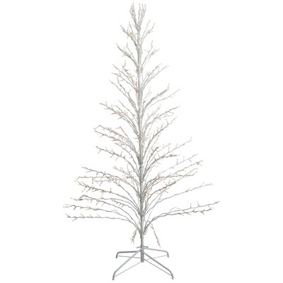 Northlight 6' Prelit Artificial Christmas Tree White Lighted Cascade Twig Outdoor Decoration - Clear Lights