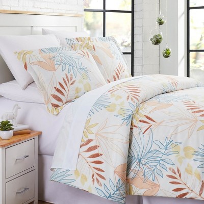 Southshore Fine Living Tropic Leaf Oversized ultra-soft Duvet Cover Set with shams