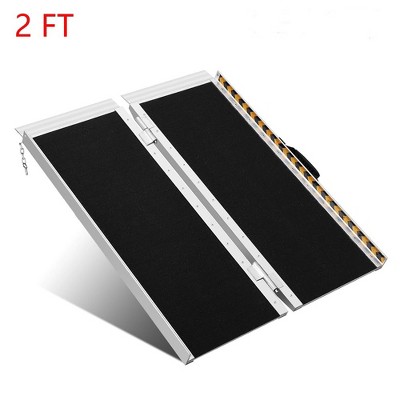 Portable Wheelchair Ramp Non-Slip Aluminum Folding Handicap Ramp Up To 800Lbs