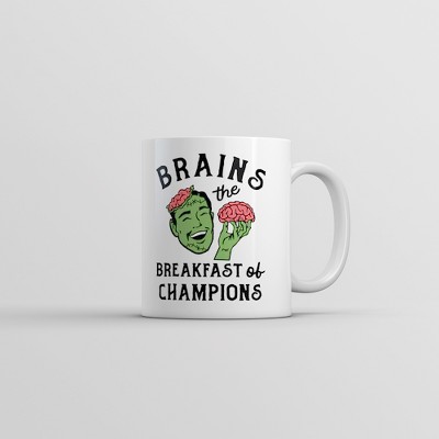 Crazy Dog Brains The Breakfast Of Champions Mug Funny Halloween Undead Zombie Cup-11oz