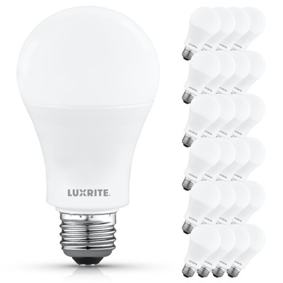 Luxrite A19 LED Light Bulb 100 Watt Equivalent, 2700K Warm White, 1500LM, Non-Dimmable, 12.5W Enclosed Fixture Rated E26 Medium Base 24 Pack