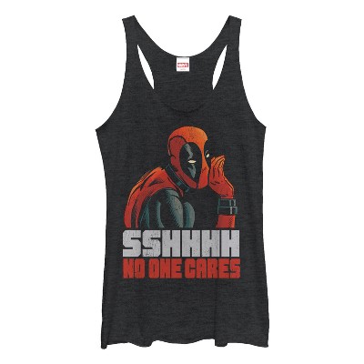 Women's Marvel Deadpool No One Cares Racerback Tank Top