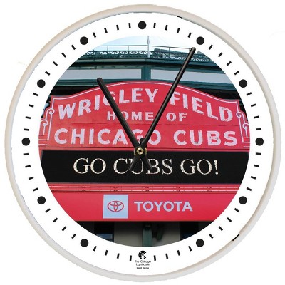 12.75" x 1.5" Wrigley Field Marquee Decorative Wall Clock White Frame - By Chicago Lighthouse: Modern Analog Timepiece for Home