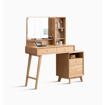 Dresser Table dresser 100% solid oak table table desk top table dresser compact dresser accessories storage width 90cm storage drawer natural wood