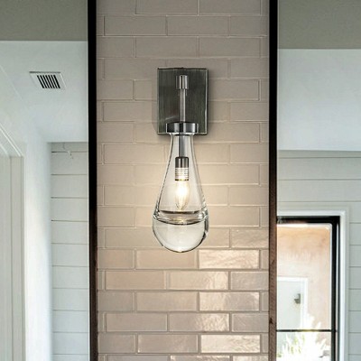 ALOADECOR Farmhouse Raindrop Glass Wall Light Rustic Teardrop Bathrooom Vanity Light