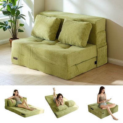 MAXYOYO Folding Sofa Bed with Pillow, 4-in-1 Tufted Sleeper Chair for Living Room